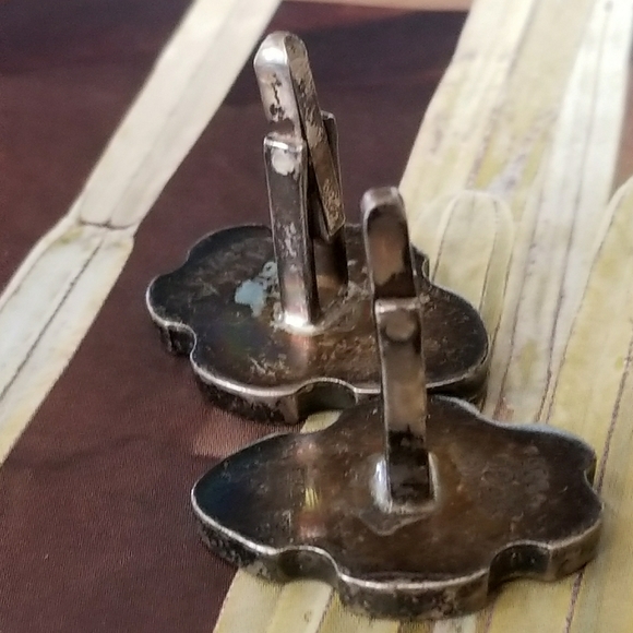 Relisted -Vintage Sterling Silver cuff links PGG black - Picture 11 of 17